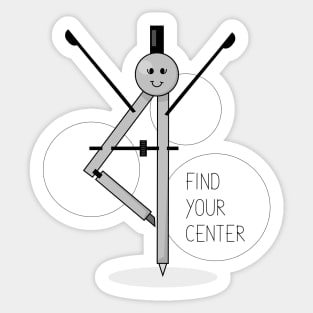 Find your center illustration Sticker